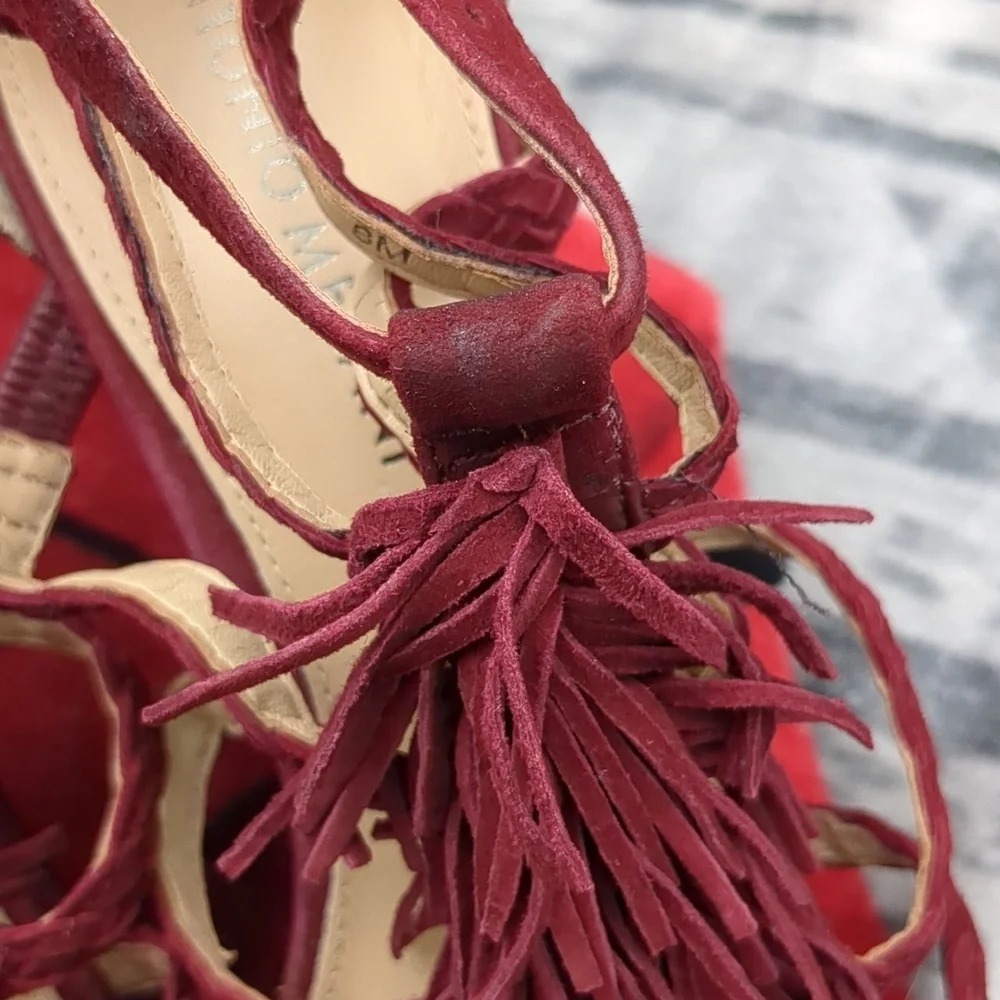 Antonio Melani leather fringe shoes